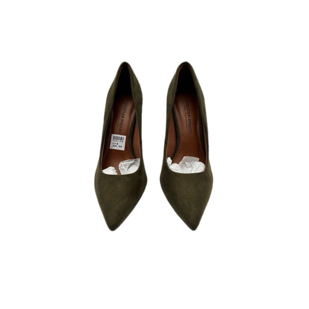 CHRISTIAN SIRIANO for Payless High Heel Shoes Pumps Size 8 Army Green Faux Suede
